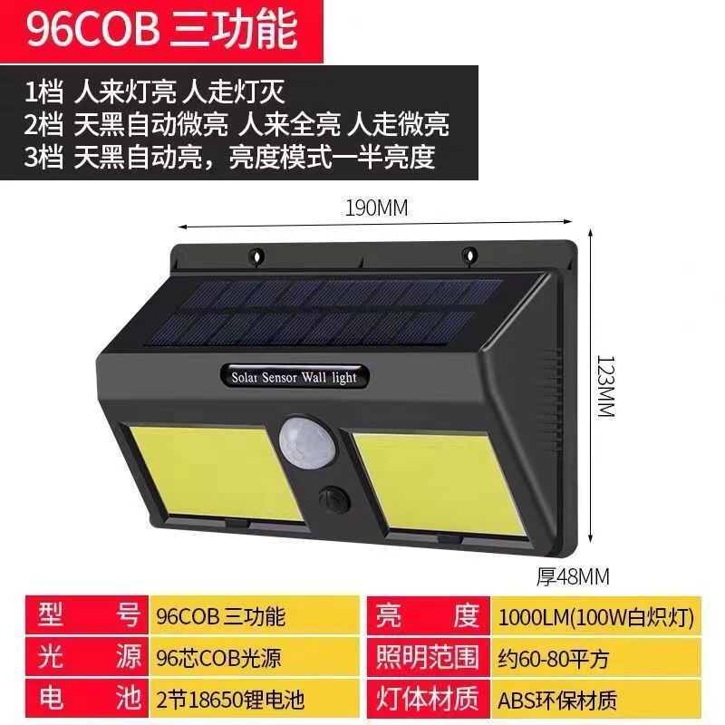 Luminária Solar LED Externa com Sensor de Movimento – Iluminação Inteligente para Jardim, Muros e Áreas Externas
