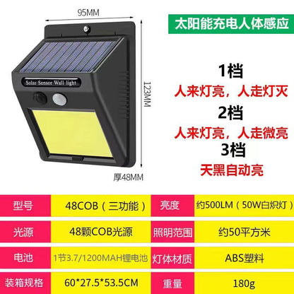 Luminária Solar LED Externa com Sensor de Movimento – Iluminação Inteligente para Jardim, Muros e Áreas Externas