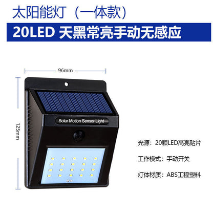 Luminária Solar LED Externa com Sensor de Movimento – Iluminação Inteligente para Jardim, Muros e Áreas Externas