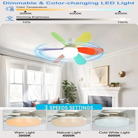 Ventilador de Teto LED 40W com Luz Integrada e Controle Remoto