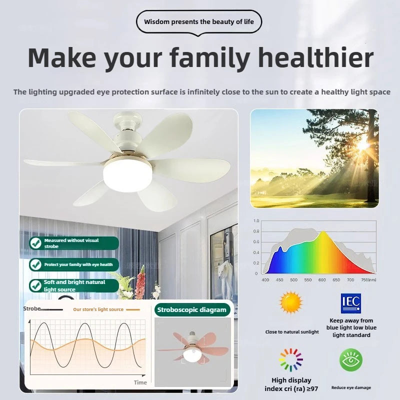 Ventilador de Teto LED 40W com Luz Integrada e Controle Remoto