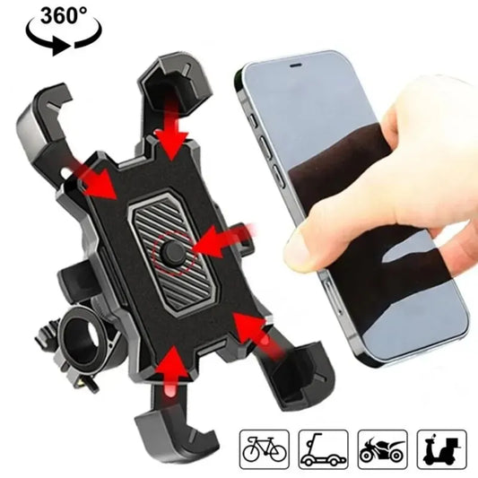 Suporte de Celular 360° para Bicicleta e Moto – Fixação Segura para iPhone e Xiaomi