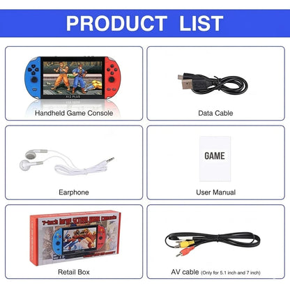 Videogame Portatil Tela 5.1" +10000 Jogos Retro, Console de Mão Memoria Expansivel