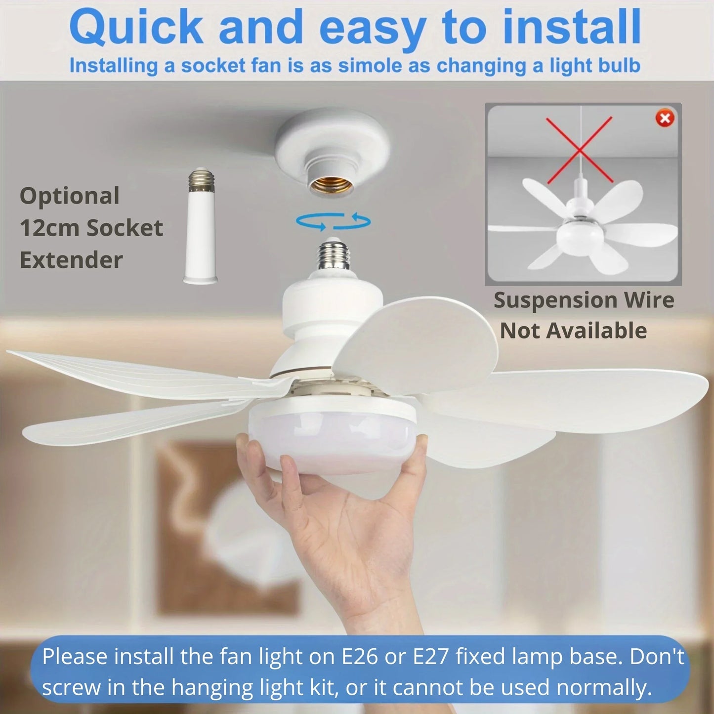 Ventilador de Teto LED 40W com Luz Integrada e Controle Remoto