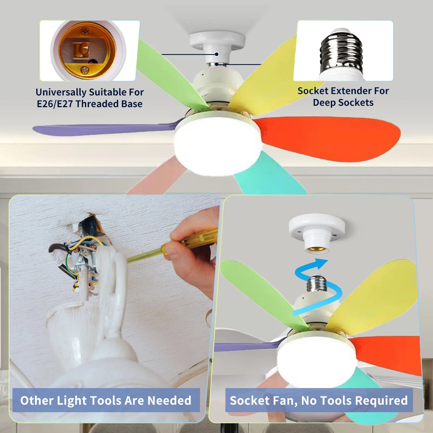 Ventilador de Teto LED 40W com Luz Integrada e Controle Remoto
