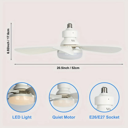Ventilador de Teto LED 40W com Luz Integrada e Controle Remoto
