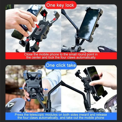 Suporte de Celular 360° para Bicicleta e Moto – Fixação Segura para iPhone e Xiaomi