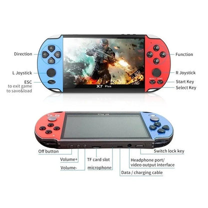 Videogame Portatil Tela 5.1" +10000 Jogos Retro, Console de Mão Memoria Expansivel