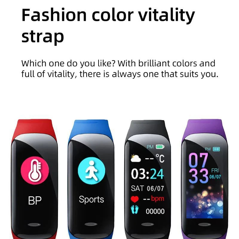 Smartwatch C1 Plus Bluetooth – Relógio Inteligente Fitness com Monitoramento de Saúde